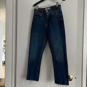 TopShop high waisted bootcut dark blue denim